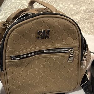 Steve Madden Beige Mini Backpack
